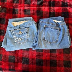 Bundle: 2 pair Planet Motherhood Maternity Light Denim Jeans L-12/14